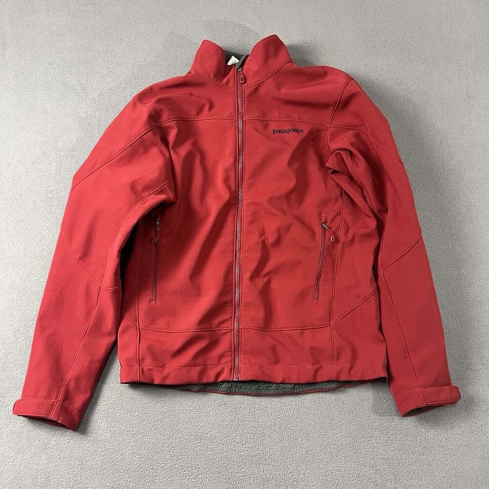 Patagonia Jacket Mens Medium Red Full Zip Softshell Polartec Outdoors Casual